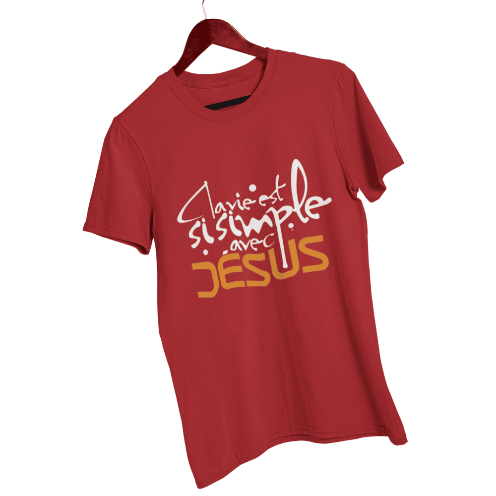T-Shirt - "La vie est si simple avec JESUS" - Jelotia - Impression